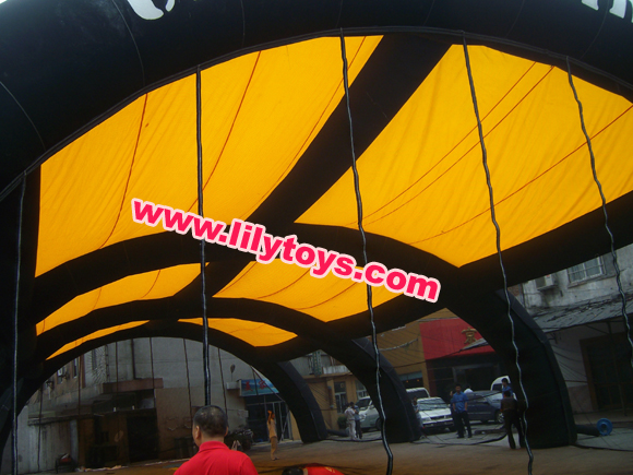 Inflatable bunker tents