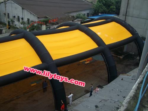 Inflatable bunker tents