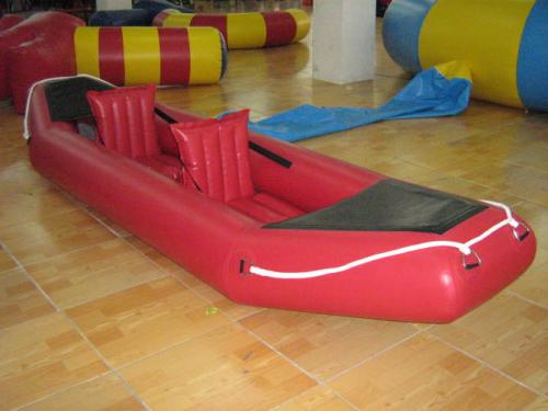 red pvc boat