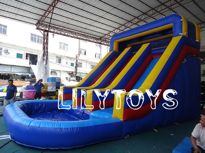 Blue water slide